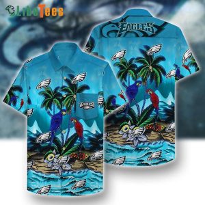 Philadelphia Eagles Hawaiian Shirt, Couple Parrot, Tropical Print Shirts