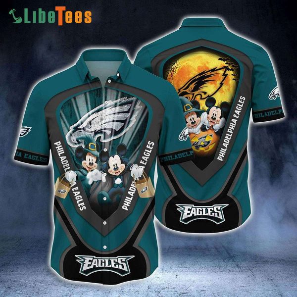 Philadelphia Eagles Hawaiian Shirt, Graphic Mickey Halloween Night Style, Nice Hawaiian hirts