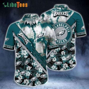 Philadelphia Eagles Hawaiian Shirt, Graphic Tropical Pattern Trend Summer, Tropical Print Shirts