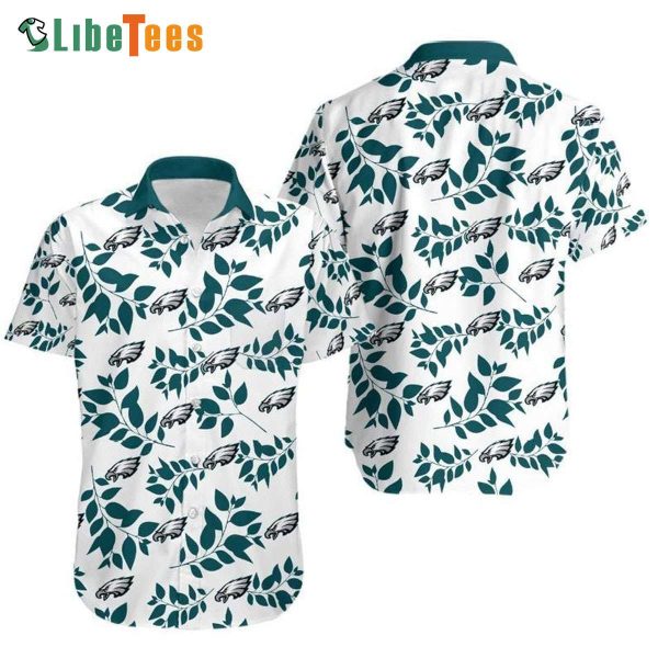 Philadelphia Eagles Hawaiian Shirt, Leaves Pattern, Cool Hawaiian Shirts