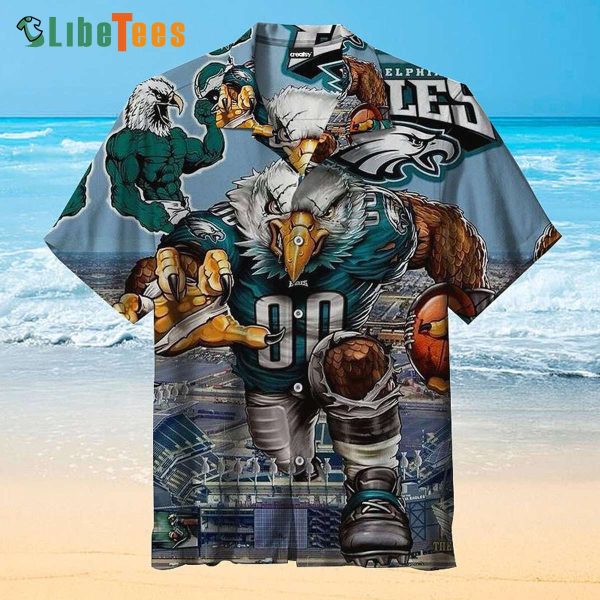 Philadelphia Eagles Hawaiian Shirt, Mascot Graphic, Hawaiian Shirt Outfit