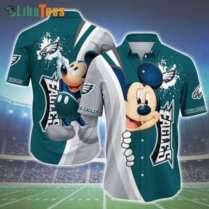 Philadelphia Eagles Hawaiian Shirt, Mickey Graphic, Cute Hawaiian Shirts