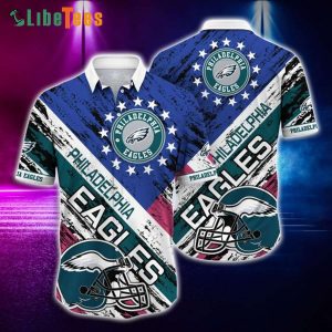 Philadelphia Eagles Hawaiian Shirt, Rugby Helmet  Graphic, Hawaiian Style Shirts