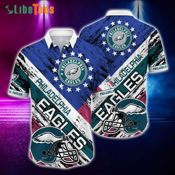 Philadelphia Eagles Hawaiian Shirt, Rugby Helmet  Graphic, Hawaiian Style Shirts