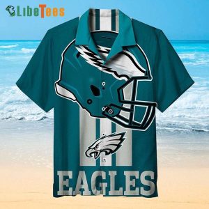 Philadelphia Eagles Hawaiian Shirt, Rugby Helmet, Tropical Print Shirts