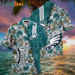 Philadelphia Eagles Hawaiian Shirt, Tropical And Symbol Pattern, Best Hawaiian Shirts