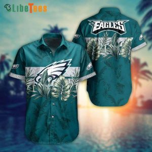 Philadelphia Eagles Hawaiian Shirt, Tropical Leaves Pattern Beach Summer, Nice Hawaiian hirts