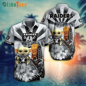 Raiders Hawaiian Shirt, Baby Yoda Tropical Island Graphic, Hawaiian Beach Shirts
