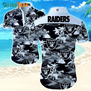 Raiders Hawaiian Shirt, Car And Tropical Pattern, Unisex Hawaiian Shirts
