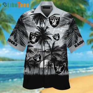 Raiders Hawaiian Shirt, Coconut Tree Beach Summer Island, Unisex Hawaiian Shirts