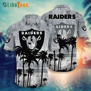Raiders Hawaiian Shirt, Coconut Tree Graphic Tropical Summer, Nice Hawaiian Shirts