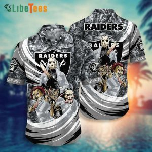 Raiders Hawaiian Shirt, Horrified Graphic, Hawaiian Beach Shirts