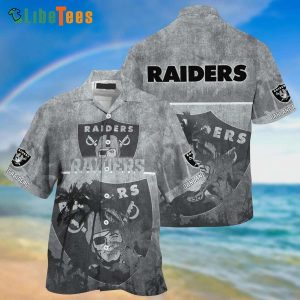 Raiders Hawaiian Shirt, Logo And Coconut Tree, Hawaiian Beach Shirts
