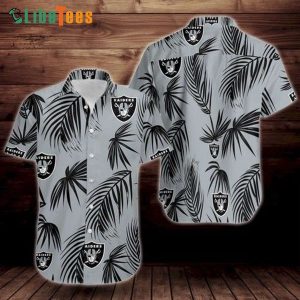 Raiders Hawaiian Shirt, Palm Leaves Pattern, Classy Hawaiian Shirts