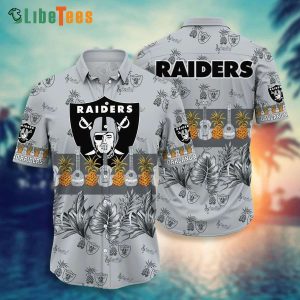 Raiders Hawaiian Shirt, Pineapple And Ukulele, Nice Hawaiian Shirts