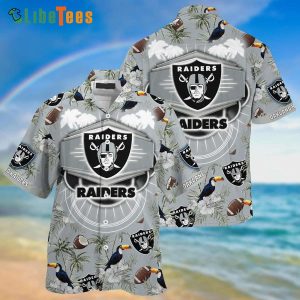 Raiders Hawaiian Shirt, Ramphastos Sulfuratus Tropical Pattern, Unisex Hawaiian Shirts