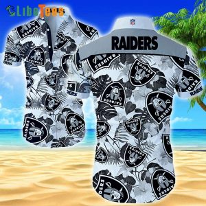 Raiders Hawaiian Shirt, Symbol And Tropical Pattern, Unisex Hawaiian Shirts