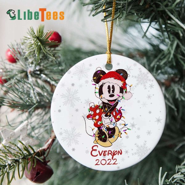 Custom Name Minnie Ornament, Merry Christmas, Xmas Gifts, Disney Lovers Gifts