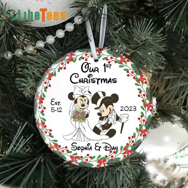 Personalized Minnie Ornament, Disney Wedding, Xmas Gifts, Disney Lovers Gifts