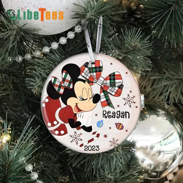 Personalized Minnie Ornament, Minnie And Snowflakes, Xmas Gifts, Disney Lovers Gifts