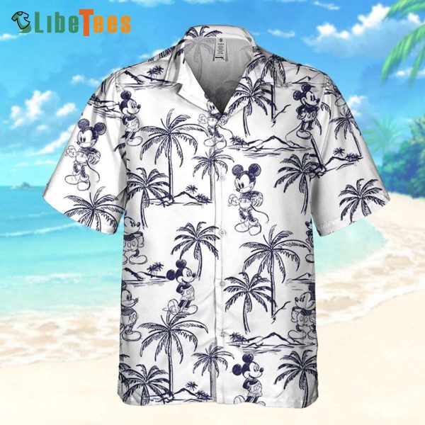 Disney Mickey Skecth Summer Tropical Palm Tree Island, Mickey Hawaii Shirt, Disney Lovers Gifts